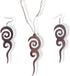 Tribal Wood Earrings and Necklace Set for Women, Long Spiral Dangling Earrings, Adjustable Cord Necklace, Wooden Jewelry...