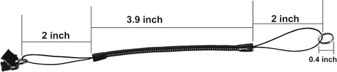 Elastic Tether Coiled Spring Lanyards with USB Type C and Lightning Port Plug for Stylus Pens and Small Items (3 Pack, Black)...