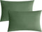 JELLYMONI Pillowcases Standard Set of 2 Cotton Envelope Pillow Covers Green 20×26in Bed Pillow Cases 100% Washed Cotton Soft Breathable (Pillows a...