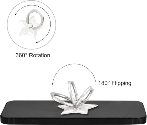 uxcell Transparent Phone Ring Holder, Clear Finger Grip Stand for Phone, Case, Tablet (Star Shape)......