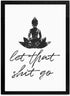 Let That Shit Go Bathroom Quote Art for Painting Wall Picture Office Decor Funny Yoga Room Sign Canvas Prints and Poster Wooden Framed Ready to Ha...