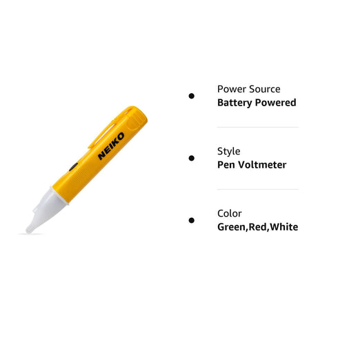 NEIKO 40524A Electrical Tester, Non Contact Voltage Tester, AC Voltage Detector, 50/60Hz Circuits, Dual Range 12V-48V / 48V-1000V, Electric Tester...