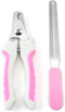 Dog Nail Clippers Trimmer for Small Medium Large Dog, Pet Grooming Tool with Quick Sensor, Nail File-Pink...