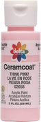 Delta Creative Ceramcoat Acrylic Paint in Assorted Colors (2 oz), 2658, Think Pink...