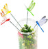 XIZHI 40 Pcs 3D Artificial Dragonfly Stakes Garden Ornaments Dragonfly Garden Decor for Indoor Outdoor Planter Miniature Fairy Garden Decoration,Y...