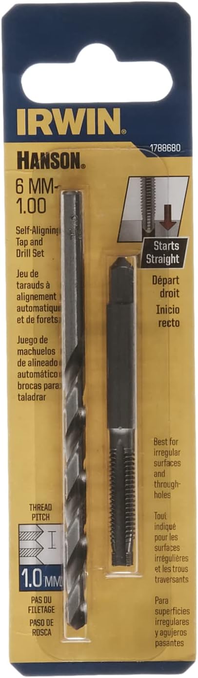 Irwin Tools Hanson 1788680 Pts Tap Plus Drill Combo 6mm-1.00/Number 9 for Tap Die Extraction...