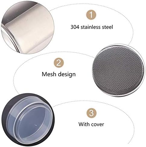 2Pcs Sugar Shaker Stainless Chocolate Shaker Cocoa Flour Icing Sugar Powder Coffee Sifter Lid Shaker+16Pcs Coffee Stencils Template Duster Spray...