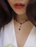 Red Rose Tassel Long Drop Earring 3D Rose Flower Drop Earrings CZ Crystal Rhinestone Rose Fashion Statement Dangle Earrings Purple Flower Tassel E...