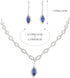 Unicra Silver Bride Wedding Jewelry Sets Blue Crystal Bridal Necklace Earrings Set Rhinestone Prom Costume Jewelry Set Choker Necklace for Women a...