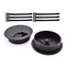 3-1/8 Inch (80mm) Black Wire Grommets and Cable Ties Kit ABS Plastic Desk Hole Cover Cord Organizer for Computer Desk Cabinet (2pcs Desk Grommets ...