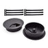 3-1/8 Inch (80mm) Black Wire Grommets and Cable Ties Kit ABS Plastic Desk Hole Cover Cord Organizer for Computer Desk Cabinet (2pcs Desk Grommets ...