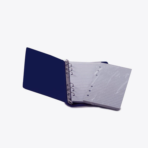 HNR Blue Loose-Leaf Memo Book, 6 3/4 x 3 3/4", 6-Ring Binder, 80 Pages + Free Refill 80 Pages...