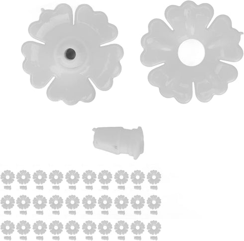 Hummingbird Feeder Flower Shape Feeder 30 Sets, Hummingbird Feeders Replacement Flowers Solid Plastic Hanging Bird Feeding Ports Replacement Parts...