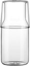 Sizikato 15 Oz Simple Clear Glass Bedside Night Water Carafe with Tumbler Glass....