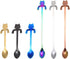 6 PCS Cat Spoon Coffee Tea spoon Set, ESRISE Stainless Steel Hanging Cup Teaspoons Demitasse Mini Long Cute Kitten Stirring Spoon for Dessert Drin...