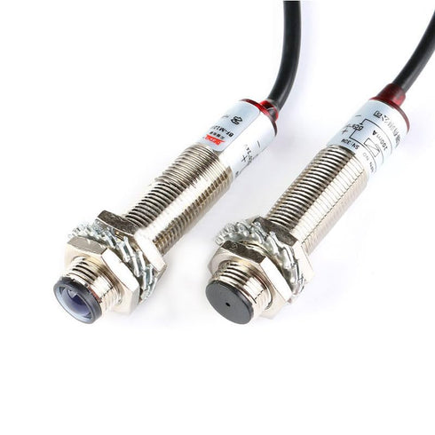 M12 Laser Collimator Photoelectric Switch M12JG-30N1 Laser Sensor Switch Semi Waterproof DC 20 Meters Distance Normally Open B-NPN-O Red Light...