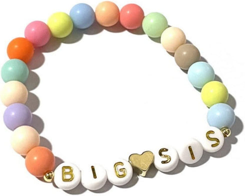 Fuqimanman2020 Pastel 8mm Beads Big Sis Bracelet For Women Big Sister Announcement Bracelet Best Christmas, Halloween, New Year's Gift For Women...