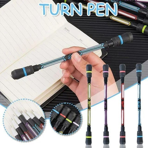 4 Pieces Spin Cool Pens, Rolling Finger Spin Game Pens with Weighted Ball Anti-Slip Stationery Set with Refills Black Ink for Students Entertainme...