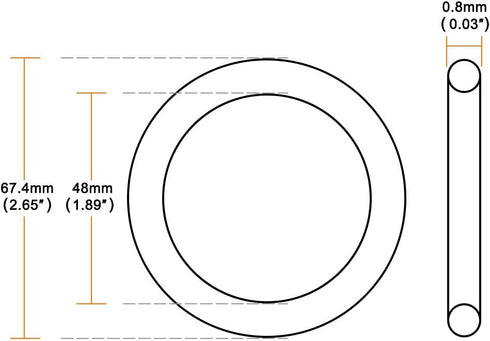 uxcell Air Compressor Compression Piston Ring Replacement Part 67.4mm OD 48mm ID 0.8mm Thickness, Dark Gray...