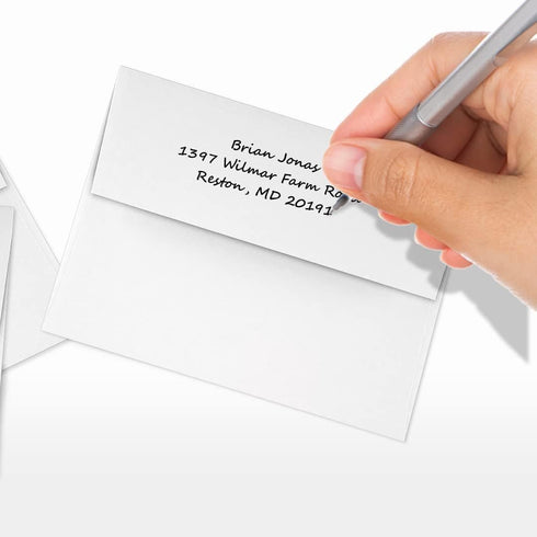 LUXPaper A2 Foil Lined Invitation Envelopes | Peel & Press | 4 3/8" x 5 3/4" | White w/Gold LUX Lining | 70lb. Text | 50 Qty...