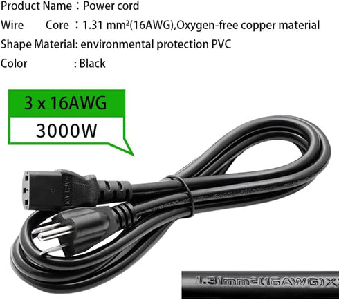 Rocker Switch Power Socket Inlet Module Plug and 4.9ft Power Cord with 10A Fuse Switch 10A 250V 3 Pin IEC320 C14...