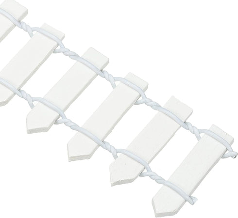 MECCANIXITY 4pcs 3.9 Inch Miniature Garden Fence, Mini Ornament Wood Picket Fence Decorative for Dollhouse Home DIY, White...