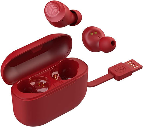 JLab Go Air Pop True Wireless Bluetooth Earbuds + Charging Case, Rose Red, Dual Connect, IPX4 Sweat Resistance, Bluetooth 5.1 Connection, 3 EQ Sou...