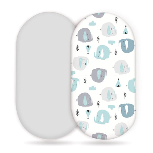 Stretchy Ultra Soft Fitted Bassinet Sheets 2 Pack, Universal Fitted Sheets for Rectangle, Oval, or Hourglass Bassinet Mattresses or Changing Pads,...