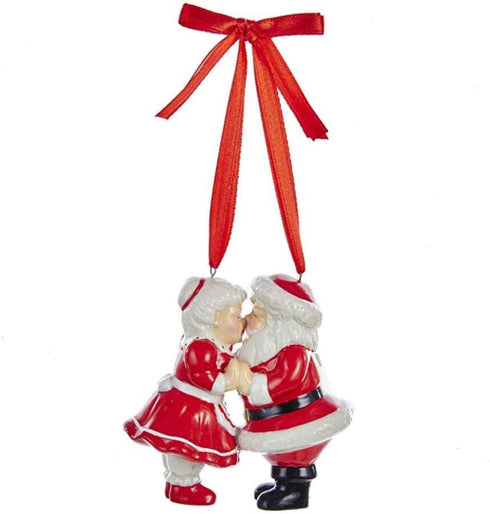 Kurt Adler Porcelain Kissing Santa And Mrs. Claus Christmas Ornament...