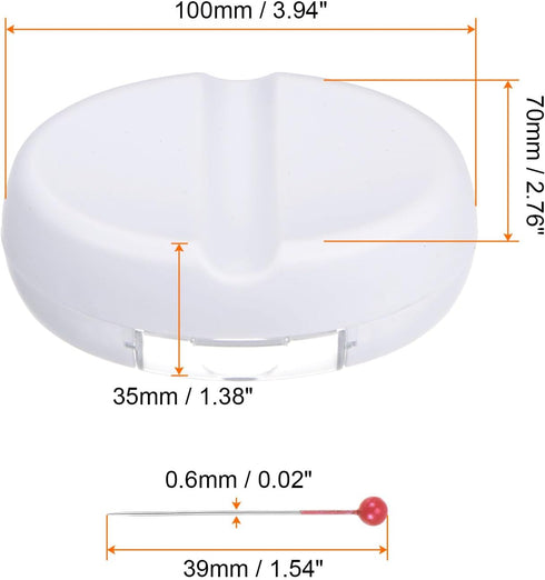 HARFINGTON Magnetic Pin Cushion with 100pcs Multicolor Plastic Head Pins, Magnetic Pins Holder with Drawer, for Sewing Quilting Needles Pins Hair ...