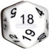 White with Black Numbers d20 Initiative Advantage Die for Role-Playing Games. 20 sided RPG Dice...