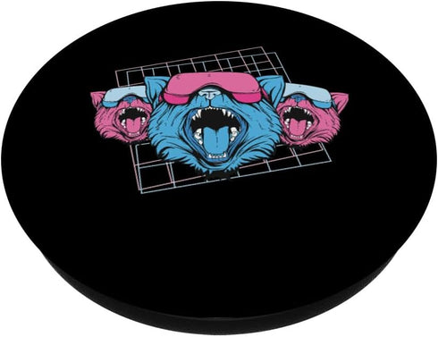 Virtual Reality Cats VR Headsets | Vaporwave Retro Graphic PopSockets Standard PopGrip......