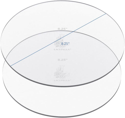 Cake Decorating Acrylic Disk For Buttercream Icing Set of 2-3/16" Thickness (8.25" Set of 2)...