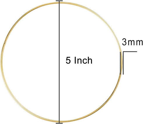 12Pcs 5 Inch Gold Dream Catcher Metal Rings Floral Hoops Wreath Macrame Creations Ring for Crafts DIY...