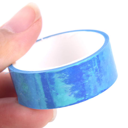 6 Rolls Rhythmic Gymnastics Decoration Holographic Prismatic Glitter Tape Hoops Sticker Color Waterproof Tape Sticker, Each 5M...