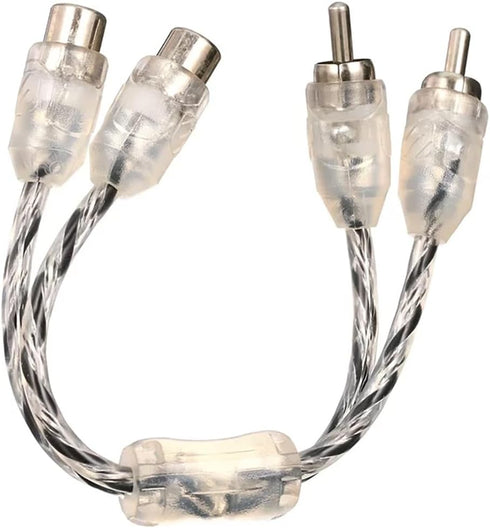 Scosche AMYC4X2 Y-Adapter - 2-Channel Oxygen Free Copper Twisted RCA Splitter for Car Audio Stereo, Amplifiers - 1M2F/1F2M Reversible Signal Split...