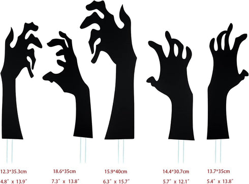Anditoy 5 Pack Halloween Black Hands Yard Signs with Stakes Scary Silhouette Halloween Decorations for Outdoor Yard Lawn Garden Halloween Decor...