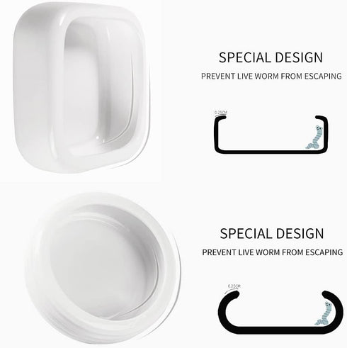 Reptile Food Bowls -Ceramic Square Reptile Water Food Dish, Pet Food Bowl for Lizards, Young Bearded Dragons, Small Snakes, Gecko Tortoise Spider ...