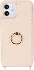 for iPhone 11 Phone Case with Card Holder and Strap for Women,Crossbody Lanyard,Kickstand Ring Stand,Snap Clasp,Phone Wallet Cases 6.1 inch(Beige)...
