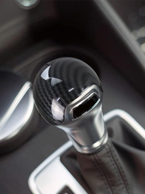 Center Console Gear Shift Knob Cover Cap, Carbon Fiber ABS Car Center Gear Shift Head Cover Trim, Compatible with Audi A3 S3 2014-2018...