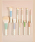Cute Morandi Color ON THE GO Makeup Brush Set, 10pcs Easy-taken Mini Full Complete Function Cosmetic Brushes Kit...