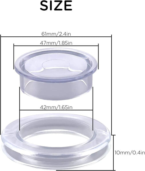 AIEX 2 Inch 2 Set Patio Table Umbrella Hole Ring and Cap Set Silicone Transparent Including 2 Rings and 2 Stoppers...