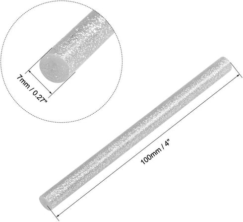 uxcell Mini Hot Glue Gun Sticks 4-inch x 0.27-inch for Glue Guns, Glitter Silver 16pcs...