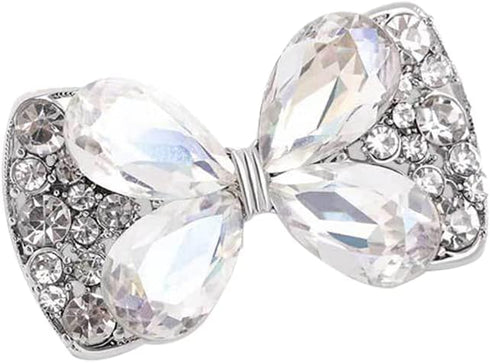 Rhinestone Butterfly Bowknot Brooch Pin for Women Girls Fashion Cute White Crystal Birthstone Brooches Lapel Pins Delicate Dress Accessories Easte...