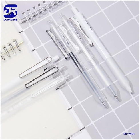 Gel Pens, Black Gel Ink Pens, 12 Pcs 0.5mm Fine Point Smooth Writing Pens, Ball Point Pens for Journaling, Ink Not Skip, Retractable Cute Aestheti...