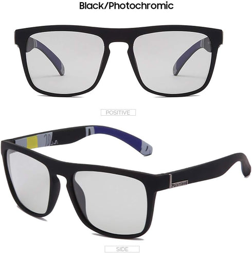Photochromic Polarized Driving Sunglasses Men Square Matte Frame Eyewear Outdoor Sport Cycling UV Protection Glasses...