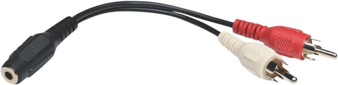 TRIPP LITE P316-06N 6-Inch 3.5mm Mini Stereo to Two RCA Audio Y Splitter Adapter Cable,Black...