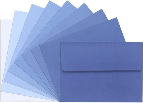 36-Pack Indigo Blue 5x7 Envelopes Self Seal A7 Envelopes, Gradient Colored Envelopes, Fade Out Indigo Blue Envelopes, 5x7 Mailing Envelopes for In...