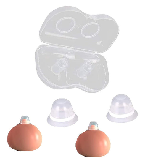 Nipplesuckers Silicone Nipple Corrector for Flat Inverted Nipples for Breastfeeding Mother or Women with Clear Case 1Pair...