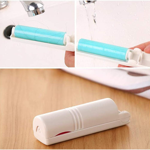 3Pcs Reusable Lint Roller Folding Washable Travel Sticky Dust Picker Cleaner Remover Brush with Cover for Clothes Car Seats Pet Hair Debris(Blue)...